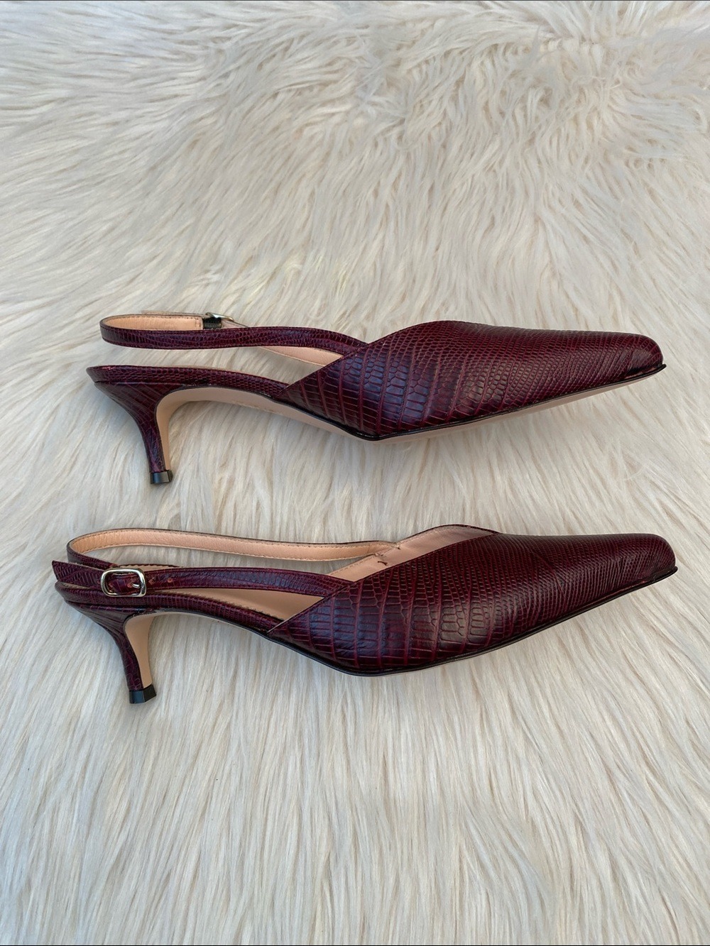 J. Crew Sophia Slingback Leather Kitten Heel Pumps, Size 7 - Picture 9 of 16